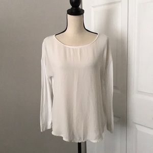 LOFT Women White Doble Fabric Top | M